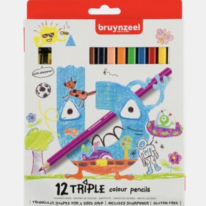 CAJA 12 LÁPICES DE COLORES TRIPLE KIDS
